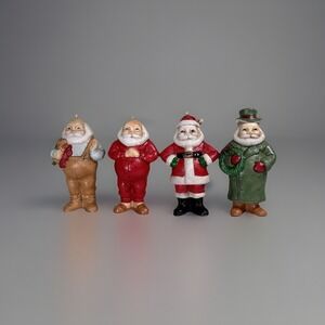 Vintage Santa Claus Figurine Ornaments Set of 4 – Made in Taiwan R.O.C.
